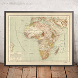 Alte osmanisch-arabische Karte von Afrika von Eşref, 1893 
