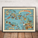 Bildkarte von Hawaii von Ruth Taylor White, 1935: Honolulu, Hilo, Vulkane, Plantagen, Surfen 