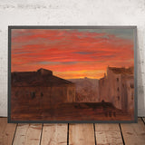 Rooftops at Sunset from the Pincio, Rome by Frederic Edwin Church, 1868