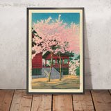 The Kiyomizu Temple and Cherry Blossom in Ueno by Hasui Kawase, 1935