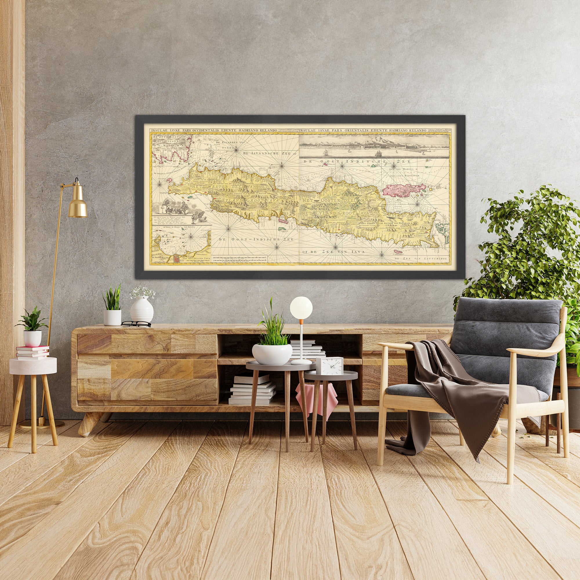 Old Map of Java Island by Van Keulen, 1753: Indonesia, Batavia, Sunda ...