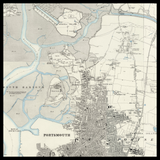 Mapa antiguo personalizado de Portsmouth 