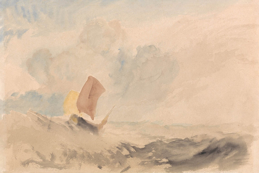 Un mar agitado con un barco de pesca de Turner, 1820 