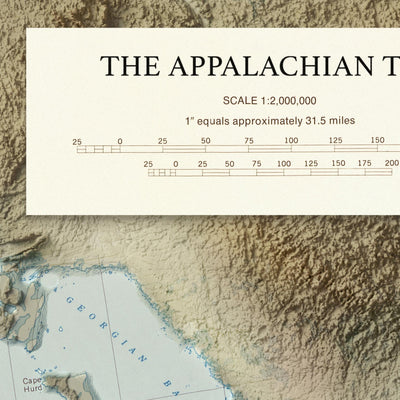 Vintage 3D Map of the Appalachian Trail: The Unique Maps Co. Relief Map of the Great Smoky Mountains, Shenandoah, White Mountain, Etc.