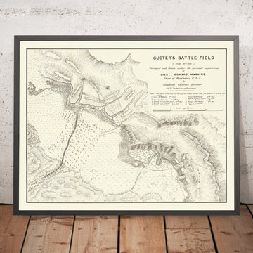 A framed image of Custer&