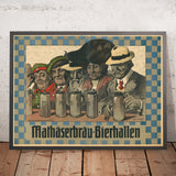 Mathäserbräu Vintage Beer Hall Poster by Rudolf Robert Wolf, 1908