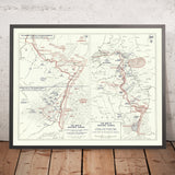 Old Military Map of WW2 Western Front by Krasnoborski, 1944: Aachen, Westwall, Bulge, Alsace, Rhine
