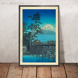 Mt. Fuji a la luz de la luna, Puente Kawai de Hasui Kawase, 1935 
