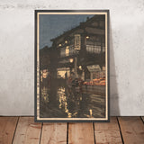 Kagurazaka Street after a Night Rain by Yoshida Hiroshi, 1929