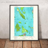 Old Map of Anacortes, Washington by USGS, 1951 – Fidalgo Island, Guemes Island & Rosario Strait