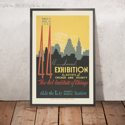 A framed image of 44th Annual Exhibition by Artists of Chicago and Vicinity by John Buczak, 1940