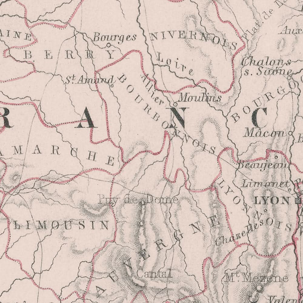 Antiguo mapa militar de las campañas revolucionarias francesas de Johnston, 1793: París, Lyon, Marsella, batallas, rutas