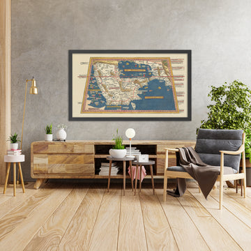 Ancient Map of the Arabian Peninsula by Ptolemy, 1482: Arabia Felix, Red Sea, Persian Gulf, Carmania