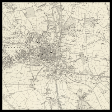 Eine historische Ordnance-Survey-Karte von Chesterfield