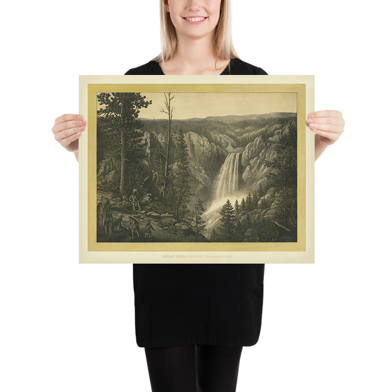 Les Grandes Chutes du Yellowstone par Kurz & Allison, 1885 