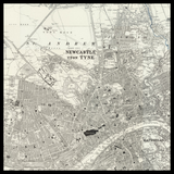 Mapa antiguo personalizado de Newcastle upon Tyne 