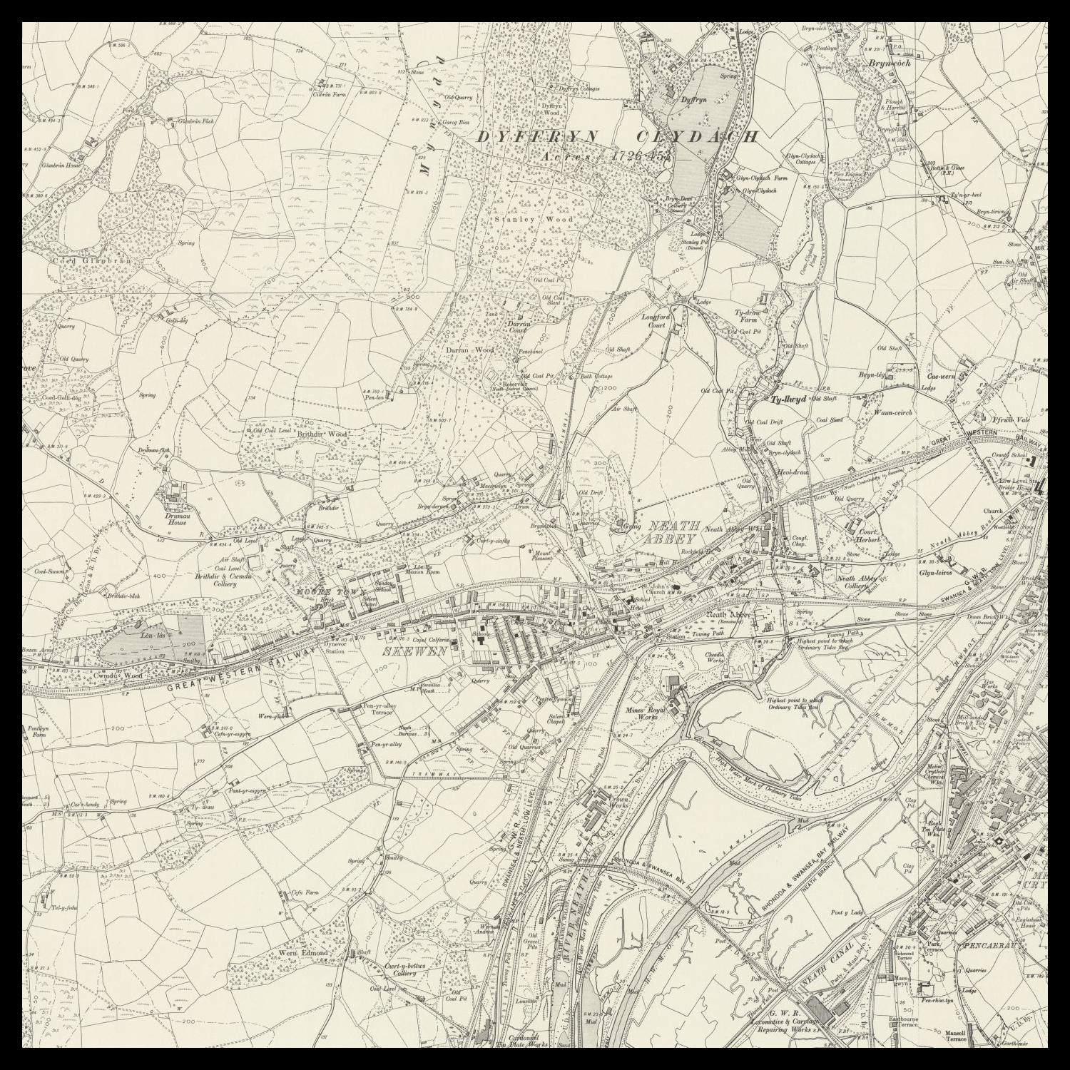 Neath Map Personalised Old Map of Neath – The Unique Maps Co.