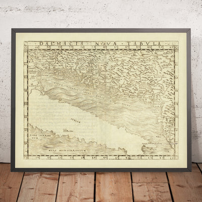 Rare Renaissance Map of Croatia & Adriatic by Gastaldi, 1548: Split, Dubrovnik, Zadar, Kotor, Dalmatian Islands
