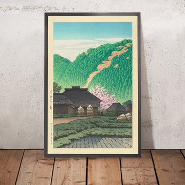 Gerahmtes Bild von Morning in Nishibira, Izu von Hasui Kawase, 1935