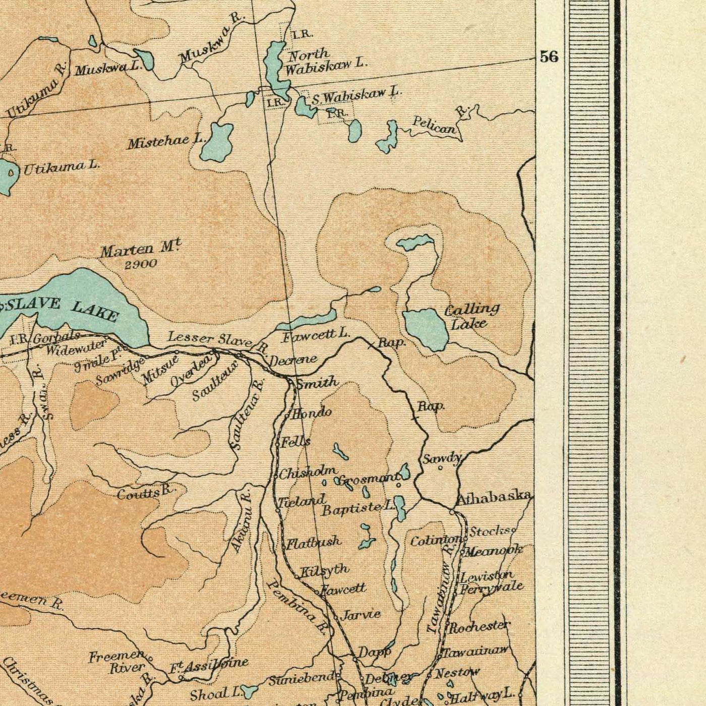 Old Map of Vancouver & British Columbia by Bartholomew, 1922: Victoria, Rocky Mountains, Vancouver Island, Fraser River