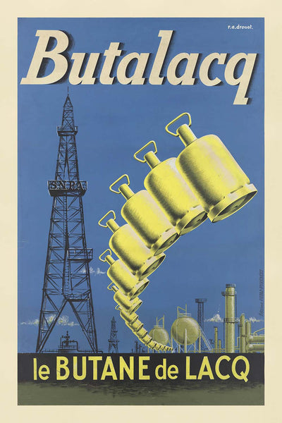 Lacq Travel Poster: Butalacq – Le Butane de Lacq by R. A. Drouot, 1950s