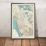 Old Road Map of Western Canada, 1952: Alaska Highway, Vancouver, Calgary, Edmonton, Jasper NP