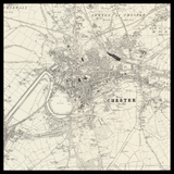 Mapa antiguo personalizado de Chester 