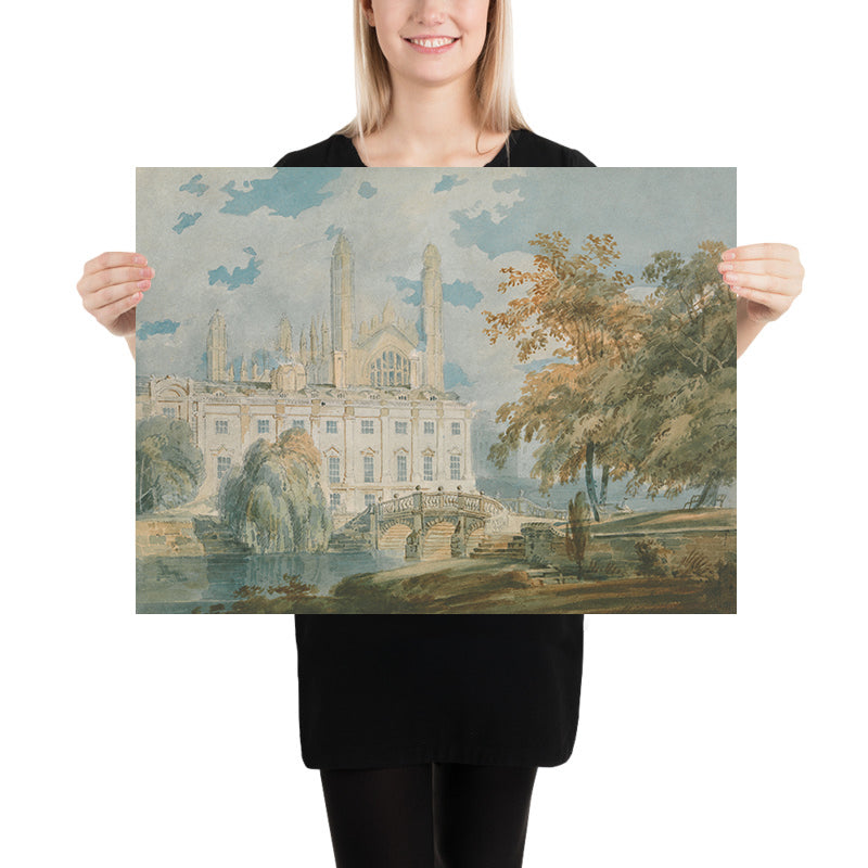 Clare Hall and King’s College Chapel, Cambridge, from the Banks of the River Cam by Turner, 1793