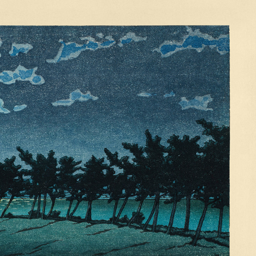 Luna Llena en Hiroura Hinuma de Hasui Kawase 1935 