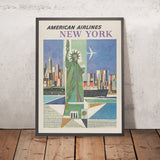 Póster de viaje de Nueva York: American Airlines de Webber, 1964 
