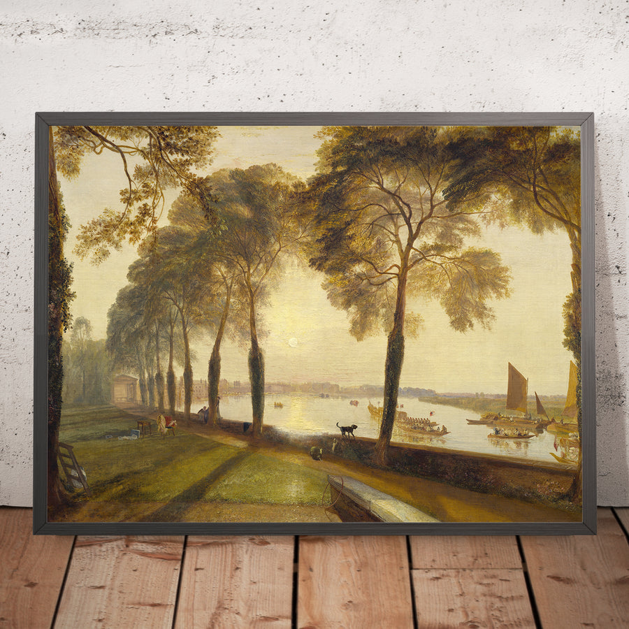 A framed image of Mortlake Terrace by Turner, 1827