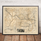 Ancienne carte ferroviaire de Denver et du système ferroviaire de Rio Grande, 1882 : Denver, Pueblo, Leadville, comté de San Miguel, Utah 