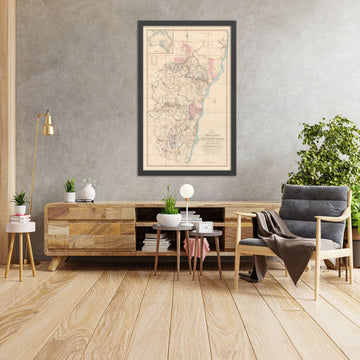 Rara Mappa Gigante del Nuovo Galles del Sud di Dixon, 1837: Sydney, Newcastle, Contee 