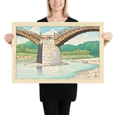 The Kintai Bridge in Suo Province by Hasui Kawase 1935