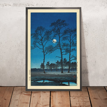 Un’immagine incorniciata di Winter Moon over Toyama Plain di Hasui Kawase 1935