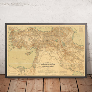 Große Osmanische Reichskarte mit Eisenbahnen, 1912: Istanbul, Bagdad, Hejaz & Bagdad-Eisenbahn, Erster Weltkrieg 