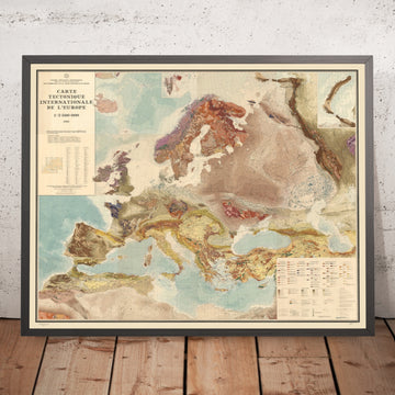 Giant Geological Map of Europe, 1962: Tectonics, Lambert Conformal Conic, 1:2,500,000 scale
