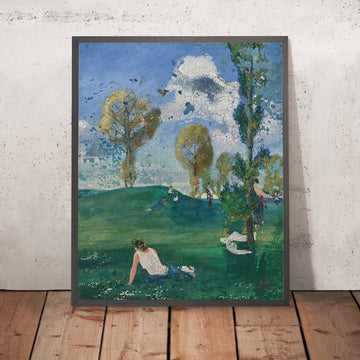 A framed image of Landschaft mit antiken Figuren by August Macke, 1904