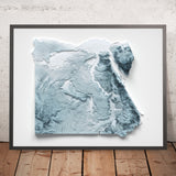 Mappa topografica tridimensionale in rilievo dell'Egitto 