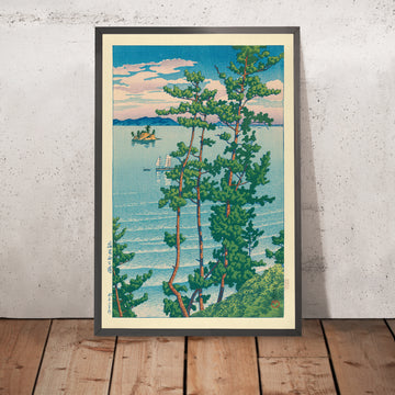A framed image of Nishi Park, Fukuoka by Hasui Kawase, 1935