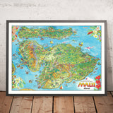 Alte bildliche Karte von Hawaii von Forrest, 1979: Kahului, Haleakalā, Lahaina, Iao Valley, Molokini 