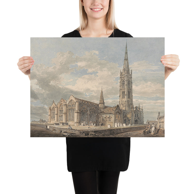 Vista nord-est della Chiesa di Grantham, Lincolnshire di Turner, 1797 