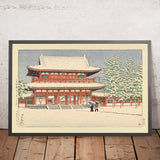 Nieve en el Santuario Heian, Kioto por Hasui Kawase, 1935 
