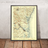 Old Map of Exeter, New Hampshire by USGS, 1934 – Newburyport, Hampton & Merrimack River