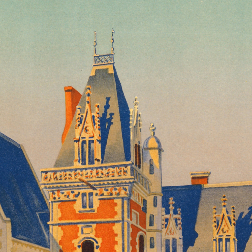 Loire Valley Travel Poster: Château de Blois, Cour Intérieure by Constant Duval