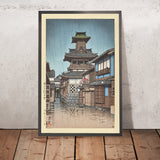 Bell Tower at Okayama by Hasui Kawase 1935