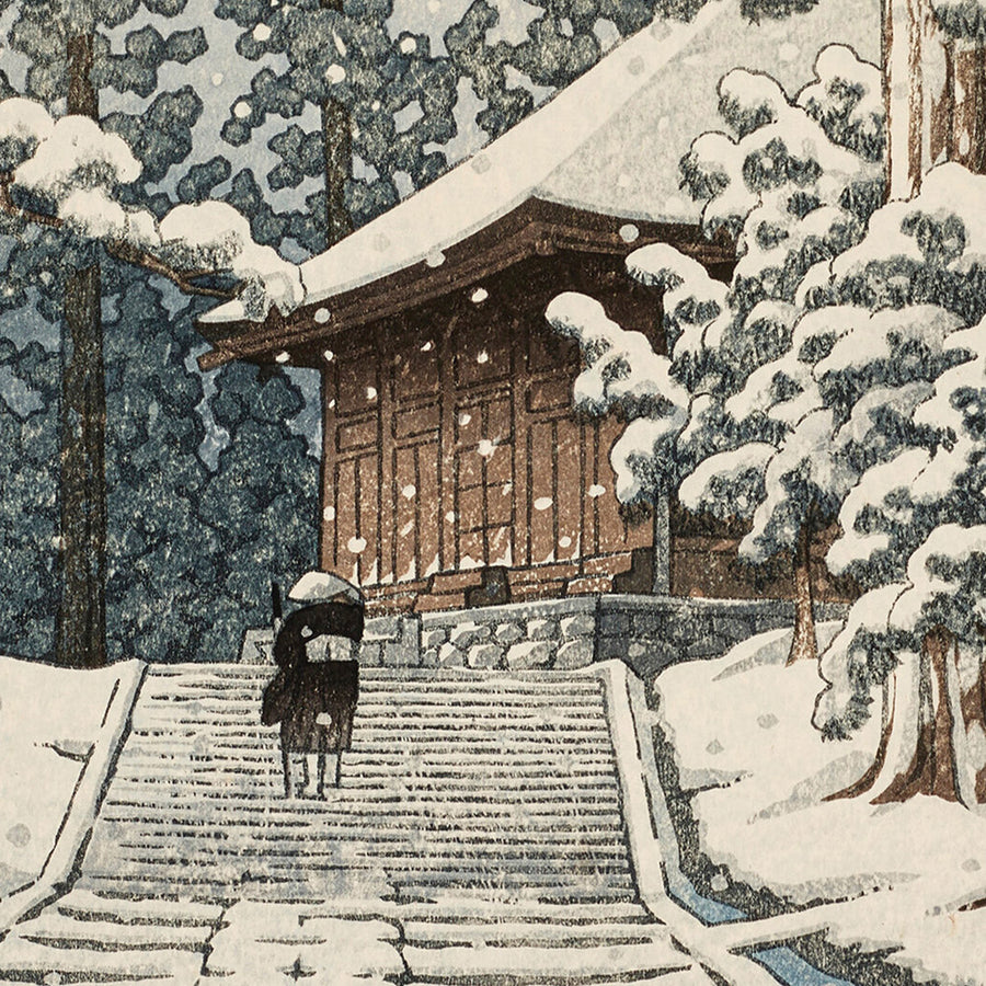 Konjiki Hall a Hiraizumi di Hasui Kawase 1935 