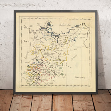 Old Manuscript Map of Germany by Bowen, 1810: Upper Saxony, Dresden, Leipzig, Chemnitz, Zwickau