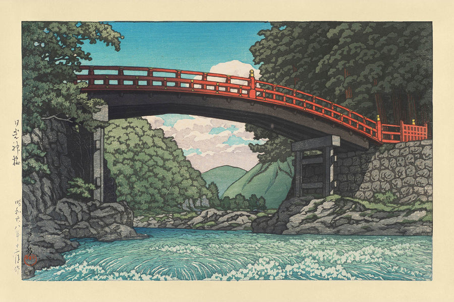 Ponte Kamibashi a Nikko (Ponte Sacro) di Hasui Kawase 1935 