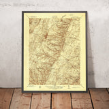 Old Map of Winchester, Virginia by USGS, 1938 – Stephens City, Middletown & Opequon Creek